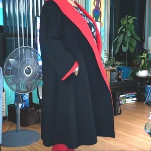 Pauline Trigere red and black red coat